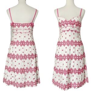 Lilly Pulitzer‎ Embroidered Linen Dress Pink /White